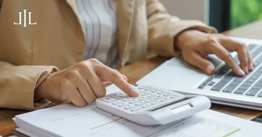 person budgeting money